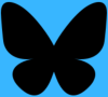 BlueSky Logo, black logo on blue background